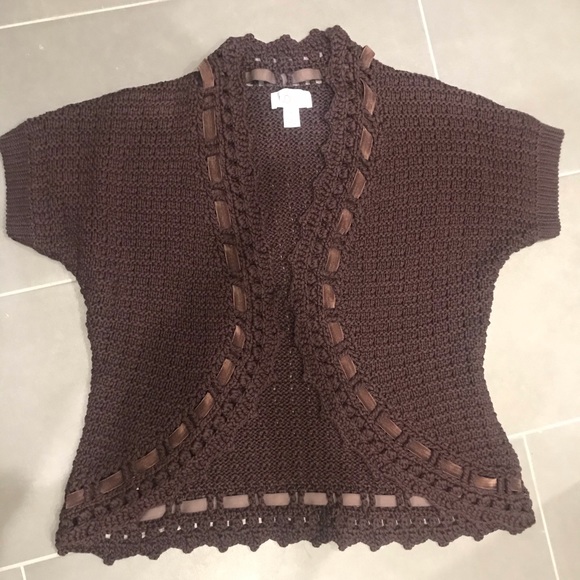 Ann Taylor Loft Short-sleeve Cardigan Sweater - Picture 1 of 3